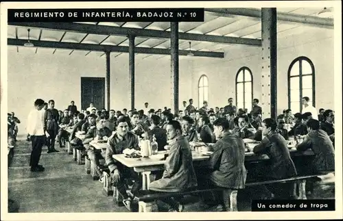Ak Regimento de Infanteria Badajoz No 10, Un comedor de tropa