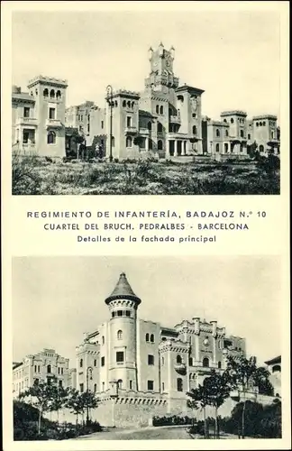 Ak Regimento de Infanteria Badajoz No 10, Cuartel del Bruch Pedrables Barcelona