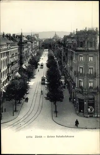 Ak Zürich Stadt Schweiz, Untere Bahnhofstraße