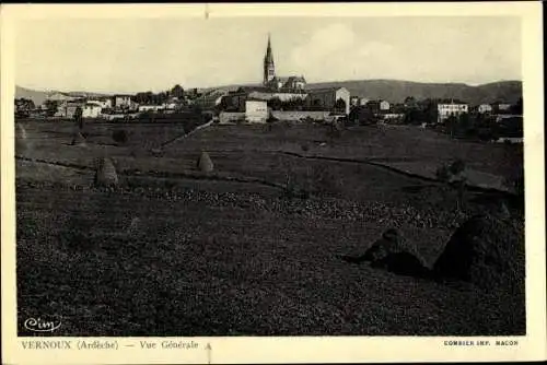 Ak Vernoux Ardèche, Vue Generale