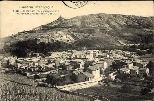 Ak St. Peray Ardèche, Vue Generale