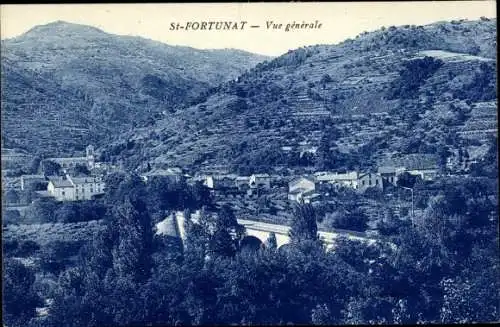 Ak Saint Fortunat Ardèche, Vue Generale