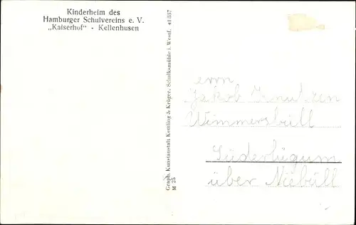 Ak Kellenhusen in Ostholstein, Kinderheim Kaiserhof, Frontansicht, Hamburger Schulverein e.V.