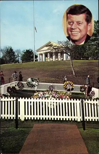 Ak Arlington Virginia USA, John F. Kennedy, 35. Präsident der Vereinigten Staaten, Grab