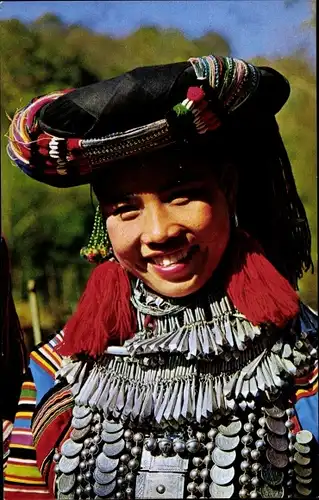 Ak Chiengmai Thailand, Thai Liso hilltribe, junge Frau, Volkstracht