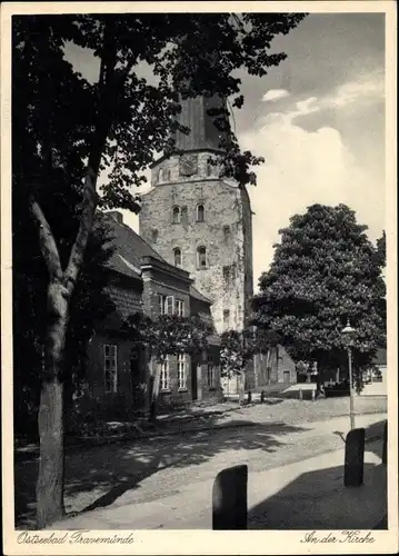 Ak Travemünde Lübeck Schleswig Holstein, An der Kirche