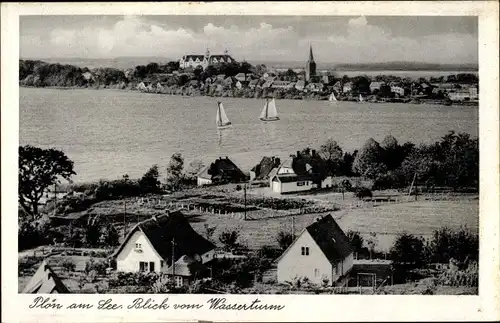 Ak Plön am See Schleswig Holstein, Ort vom Wasserturm aus gesehen