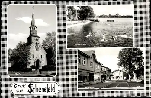 Ak Schenefeld in Schleswig Holstein, Kirche, Louisenbad, Holstenstraße