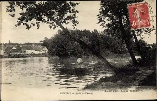 Ak Monéteau Yonne, Bords de l'Yonne