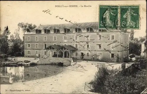 Ak Poilly sur Serein Yonne, Le Moulin