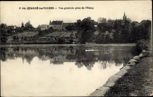 Ak Quarré les Tombes Yonne, Vue générale prise de l'Etang