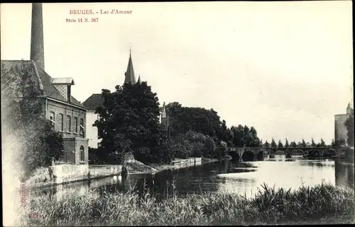 Ak Bruges Brügge Flandern Westflandern, Lac d'Amour