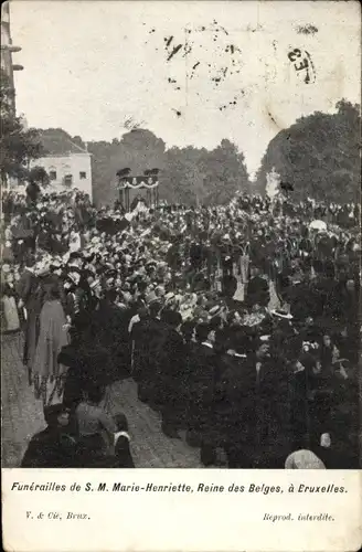 Ak Bruxelles Brüssel, Funerailles de S. M. Marie Henriette, Reine des Belges