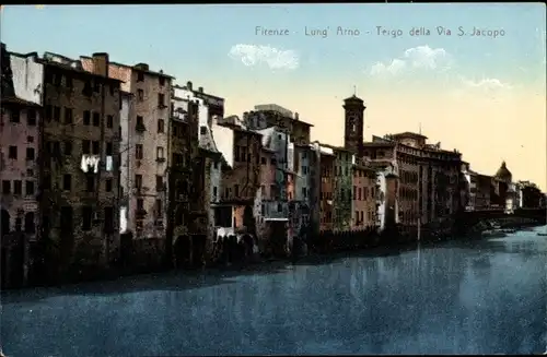 Ak Firenze Florenz Toscana, Lung' Arno, Tergo della Via S. Jacopo