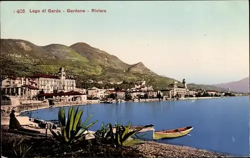 Ak Gardone Riviera Lombardia, Riviera, veduta generale