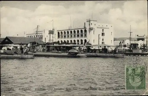 Ak Bizerte Tunesien, Etablissement maritime de la baie Ponty, Caserne de la Flottille des torpedeurs