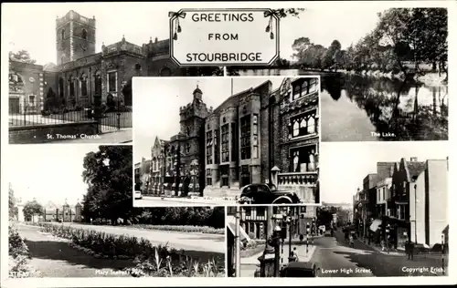 Ak Stourbridge West Midlands England, Lake, Lower High Street, St. Thomas Church