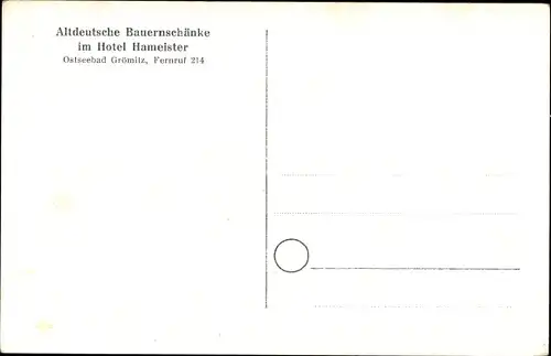 Ak Grömitz in Ostholstein, Bauernschänke im Hotel Hameister