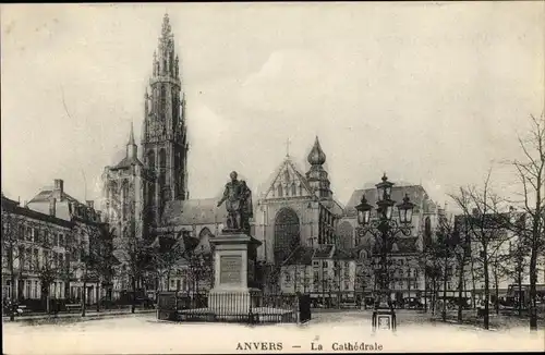 Ak Antwerpen Anvers Flandern, La Cathedrale