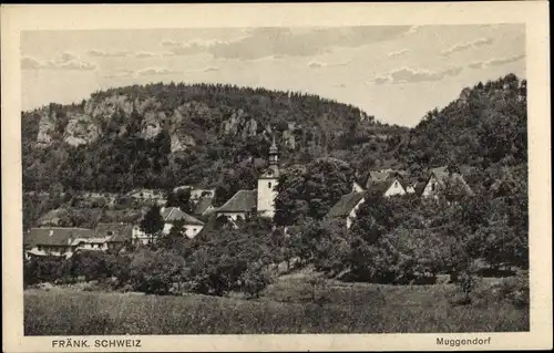 Ak Muggendorf Wiesenttal Fränkische Schweiz, Blick auf den Ort mit Umgebung