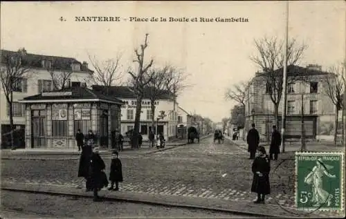 Ak Nanterre Hauts de Seine, Place de la Boule, Rue Gambetta