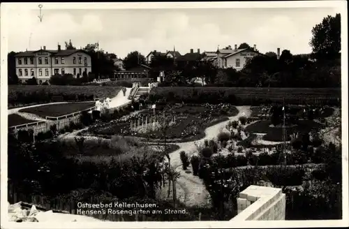 Ak Kellenhusen an der Ostsee, Hensens Rosengarten am Strand