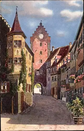 Künstler Ak Meersburg im Bodenseekreis Baden Württemberg, Obertor, Gasthof zum Bären