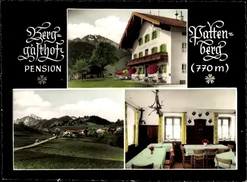 Ak Bergen im Chiemgau Oberbayern, Berggasthof Pension Partenberg