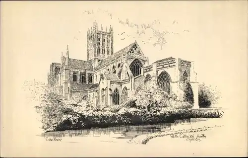 Künstler Ak Wells Somerset England, Cathedral, Kirche