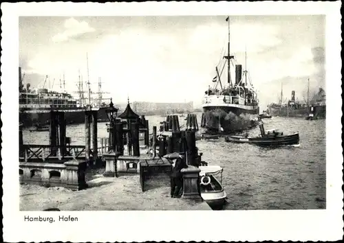 Ak Hamburg, Hafen, Anlegestelle, Dampfer
