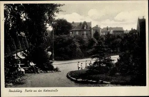 Ak Rendsburg in Schleswig Holstein, Partie an der Kieler Straße