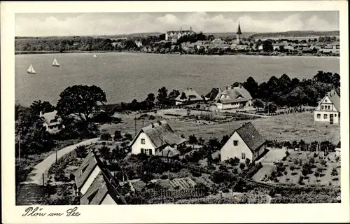 Ak Plön am See Schleswig Holstein, Panorama vom Ort