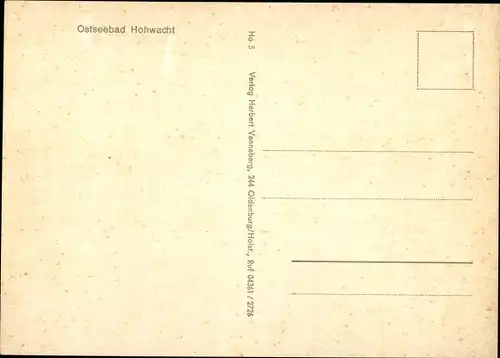 Ak Hohwacht in Schleswig Holstein, Ostseebad, Fahnenstangen, Parkplatz, Kapelle