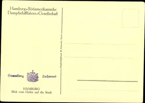 Ak Hamburg Mitte Altstadt, Blick vom Hafen auf die Stadt