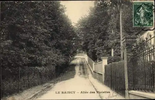 Ak Le Raincy Seine Saint Denis, Allée des Violettes, arbres