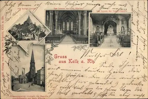 Ak Kalk Köln, Heilige Grotte, Gnadenkapelle, Kath. Kirche