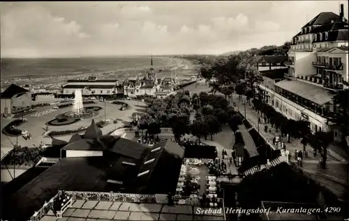 Ak Ostseebad Heringsdorf auf Usedom, Kuranlagen, Musikpavillon, Blick zum Meer