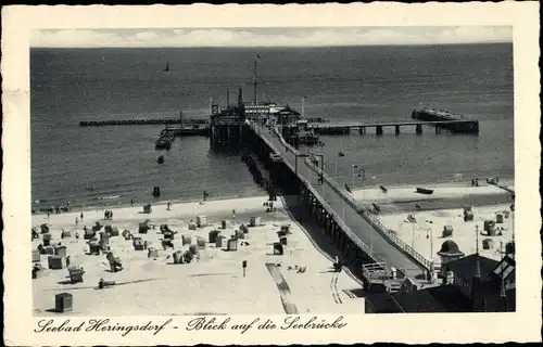 Ak Ostseebad Heringsdorf auf Usedom, Blick auf die Seebrücke