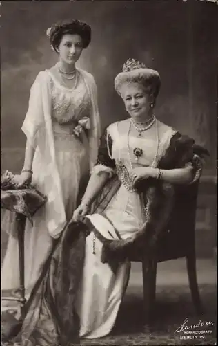 Ak Kaiserin Auguste Viktoria, Prinzessin Victoria Luise von Preußen, Pelzstola