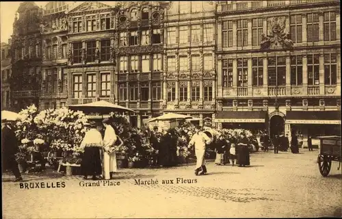 Ak Bruxelles Brüssel, Grand'Place, Marché aux Fleurs