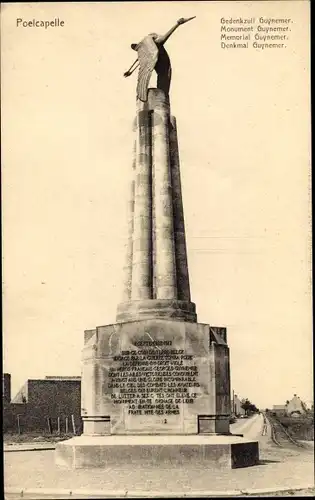 Ak Poelcapelle Westflandern, Monument Guynemer