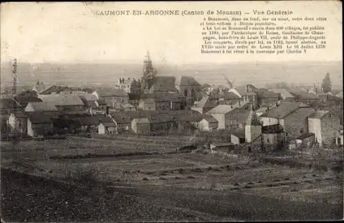 Ak Beamont en Argonne Ardennes, Vue générale