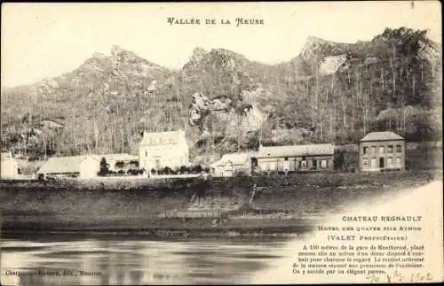 Ak Château Regnault Ardennes, Hotels des Quatre Fils Aymon