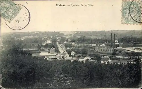 Ak Maisse Essonne, Avenue de la Gare, Blick auf den Ort