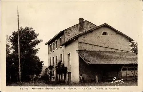 Ak Malrevers Haute Loire, Le Clos, Colonie de vacances