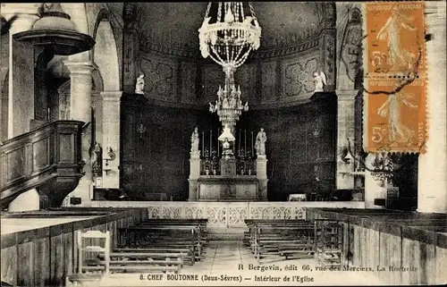 Ak Chef Boutonne Deux Sevres, Interieur de l'Eglise