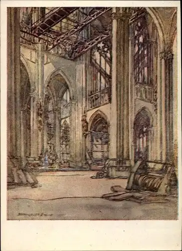 Künstler Ak Gauer, Bernhard, Köln am Rhein, Blick auf die Orgelempore