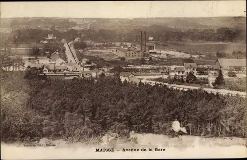 Ak Maisse Essonne, Avenue de la Gare, Ort mit Umgebung