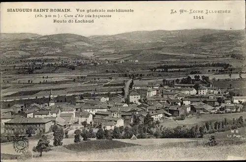 Ak Siaugues Saint Romain Haute-Loire, vue générale méridionale