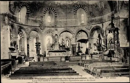 Ak Saint-Paulien Haute-Loire, L'intérieur de l'église paroissale